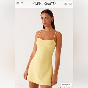 Peppermayo Cindy Mini Dress in Yellow NWT Size US 6